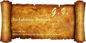 Golobics Verner névjegykártya